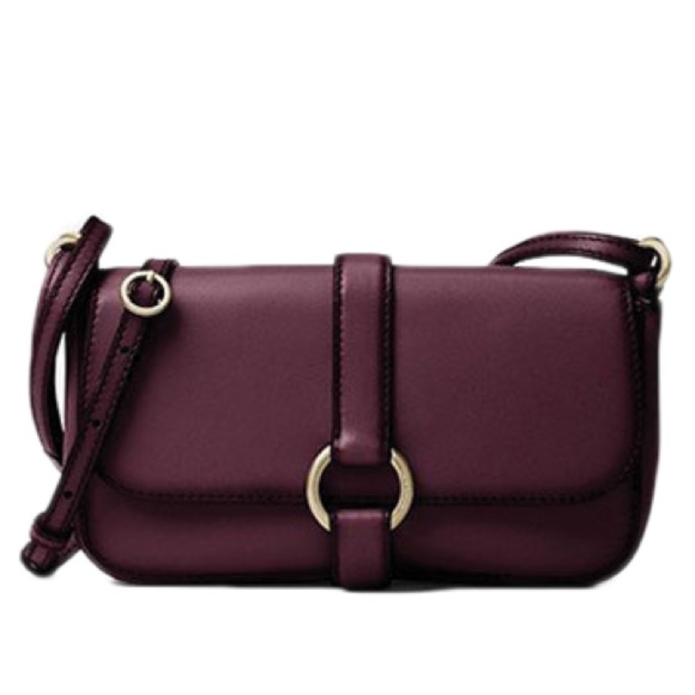 Michael Kors Quincy Burgundy Leather Crossbody Bag